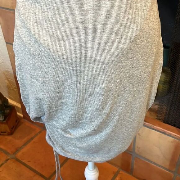 By Egreis Heathered Gray Sleeveless Side Scrunch Mini Dress, M! - Picture 3 of 9